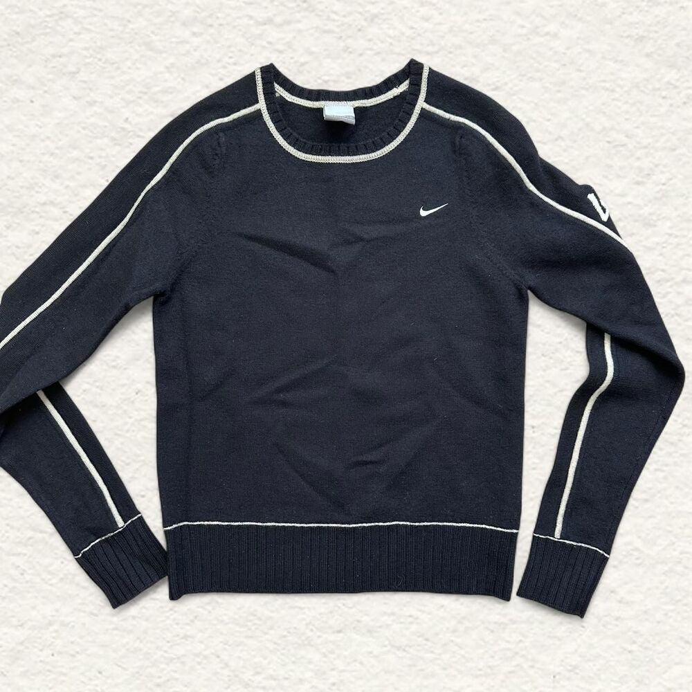 Nike Black Sweater White Stripe Detail Size Medium